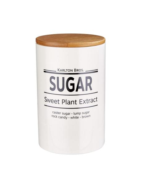 Úložná dóza Karlton Bros. Sugar, Porcelán, Biela, čierna, hnedá, Ø 11 x V 18 cm, 1.1 l