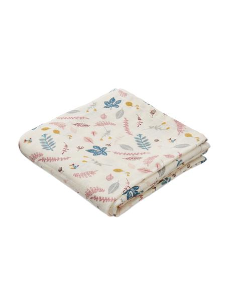 Mušelínové plenky Pressed Leaves, 2 ks, 100 % organická bavlna, Krémově bílá, více barev, vzor, Š 70 cm, D 70 cm