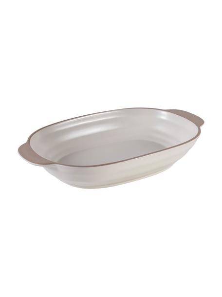 Teglia ovale in gres Clyde, Gres, Bianco crema, beige, Larg. 32 x Lung. 20 cm