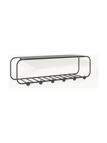 Wandkapstok Ryan van metaal, Gepoedercoat metaal, Zwart, B 94 x H 26 cm