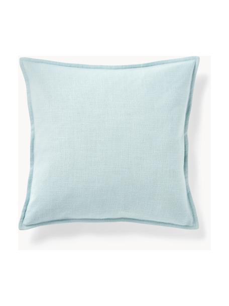 Housse de coussin 50s50 en coton Vicky, 100 % coton bio, Bleu ciel, larg. 50 x long. 50 cm