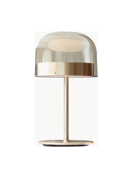 Handgefertigte LED-Tischlampe Equatore, Lampenschirm: Glas, Metall, beschichtet, Transparent, Goldfarben, Ø 24 x H 43 cm