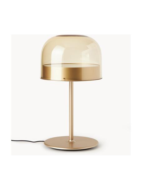 Ręcznie wykonana lampa stołowa LED Equatore, Stelaż: metal powlekany, Transparentny, odcienie złotego, Ø 24 x 43 cm