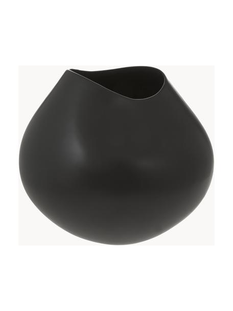 Vaso ovale in ceramica, 28 cm, colore: nero lucido 