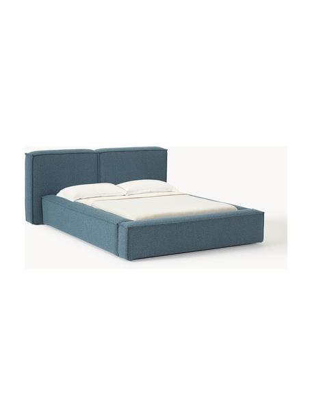 Čalúnená buklé posteľ Lennon, Buklé sivomodrá, Š 208 x D 243 cm (spacia plocha 140 x 200 cm)