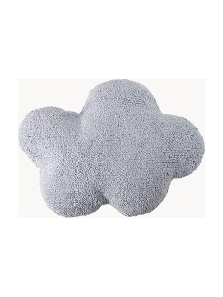 Cuscino morbido in cotone fatto a mano Cloud, Custodia: 97% cotone, 3% fibra sint, Azzurro, Larg. 52 x Lung. 42 cm