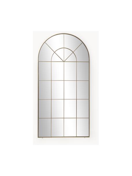 Specchio da parete effetto finestra Clarita, Cornice: metallo verniciato a polv, Retro: pannello di fibra a media, Superficie dello specchio: lastra di vetro, Dorato, Larg. 90 x Alt. 180 cm