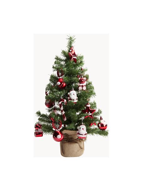 Decoratieve kerstboomset Imperial, set van 21, Kunststof, Donkergroen, rood, wit, Ø 41 x H 75 cm