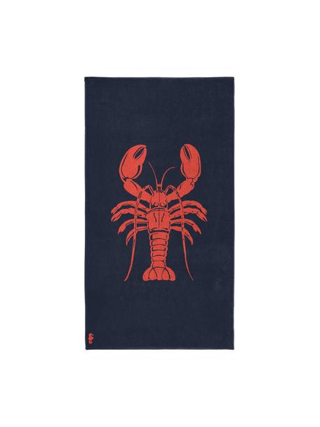 Ręcznik plażowy Lobster, Ciemny niebieski, pomarańczowoczerwony, S 100 x D 180 cm