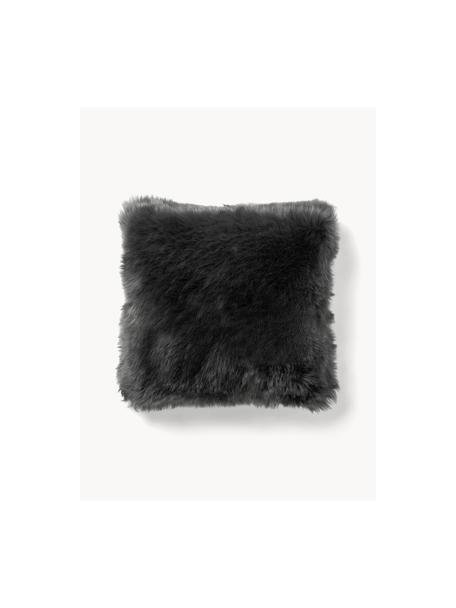 Housse de coussin 40x40 imitation fourrure Mathilde, Anthracite, larg. 40 x long. 40 cm