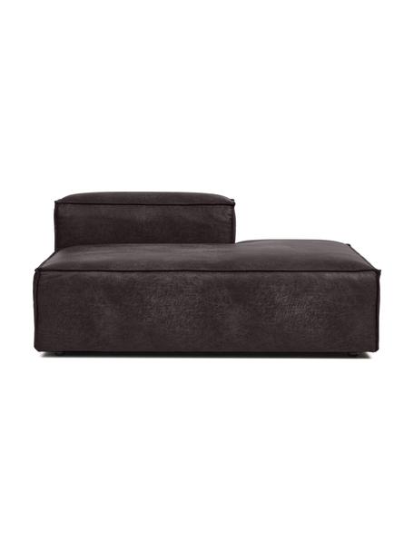 Chaise longue module Lennon van gerecycled leer, Bekleding: gerecycled leer (70% leer, Frame: massief hout, multiplex, Poten: kunststof, Leer bruingrijs, B 150 x H 68 cm, rugleuning rechts
