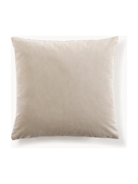 Fundas de cojín de terciopelo Rush, 2 uds., 100% poliéster (reciclado), Beige claro, An 45 x L 45 cm