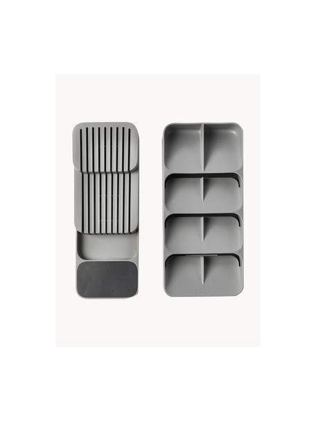 Bestekbak Dream Drawers, set van 2, Kunststof, edelstaal, Grijs, Set met verschillende formaten