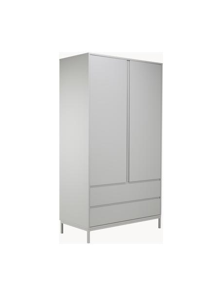 Kleiderschrank Ikaro, 2-türig, Korpus: Mitteldichte Holzfaserpla, Einlegeböden: Spannplatte, melaminbesch, Grau, B 110 x H 200 cm