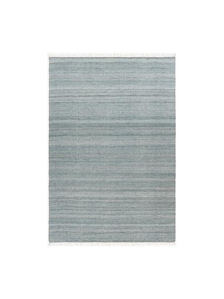 Ručně tkaný interiérový a exteriérový koberec s třásněmi Nador, 100 % polyethylen, Světle modrá, Š 120 cm, D 170 cm (velikost S)
