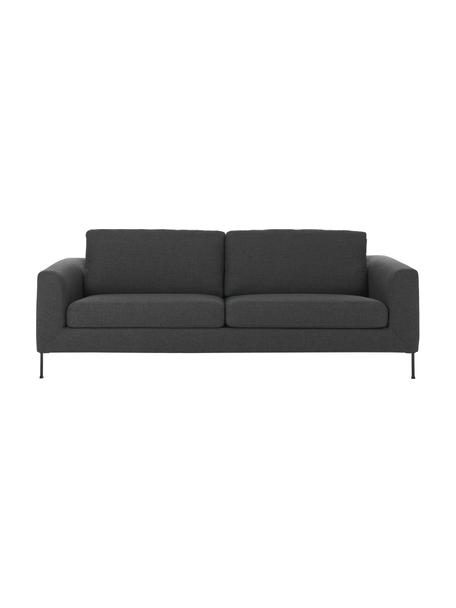 Sofa z metalowymi nogami Cucita (3-osobowa), Tapicerka: tkanina (100% poliester) , Stelaż: lite drewno sosnowe z cer, Nogi: metal lakierowany, Antracytowa tkanina, S 228 x G 94 cm