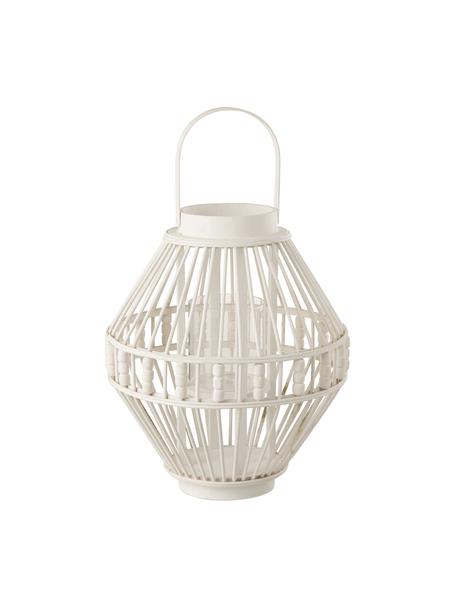 Lanterna bianca in bambù Pearl, Bianco, Ø 38 x Alt. 41 cm