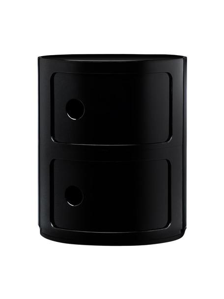Design Container Componibili 2 Modules in Schwarz, Kunststoff (ABS), lackiert, Greenguard-zertifiziert, Schwarz, hochglanz, Ø 32 x H 40 cm