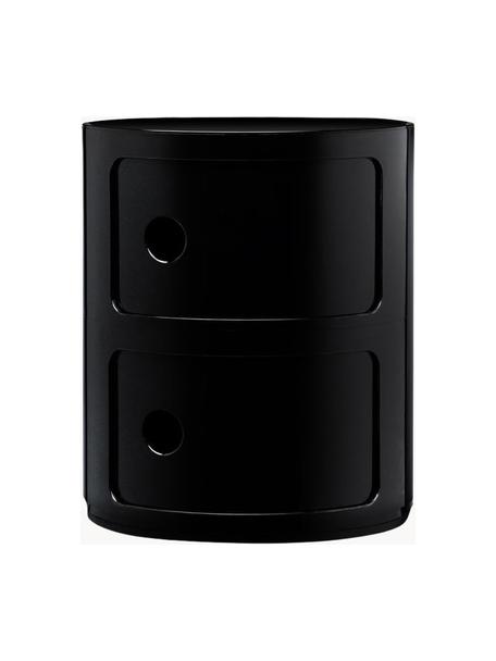 Designový odkládací stolek Componibili, 3 moduly, Umělá hmota, certifikace Greenguard, Černá, Ø 32 cm, V 40 cm