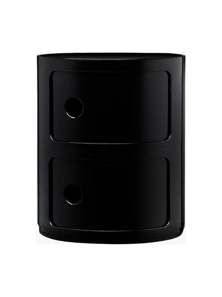 Dizajnový kontajner Componibili, Plast (ABS), lakovaný, certifikát Greenguard, Lesklá čierna, Ø 32 x V 40 cm