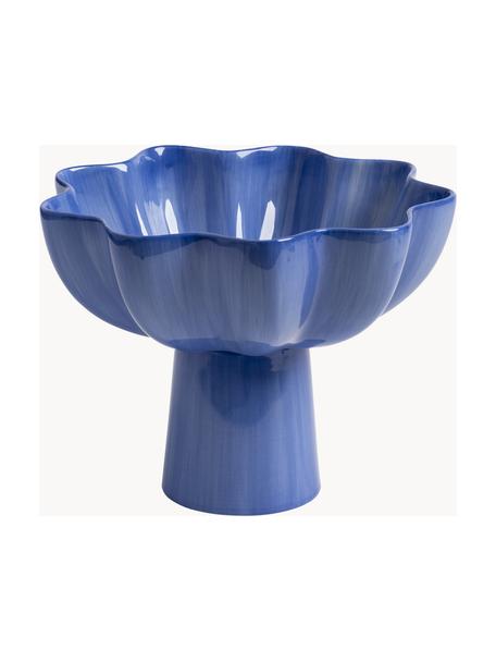 Handbeschilderde decoratieve schaal Sun, Keramiek, Blauw, Ø 25 x H 19 cm