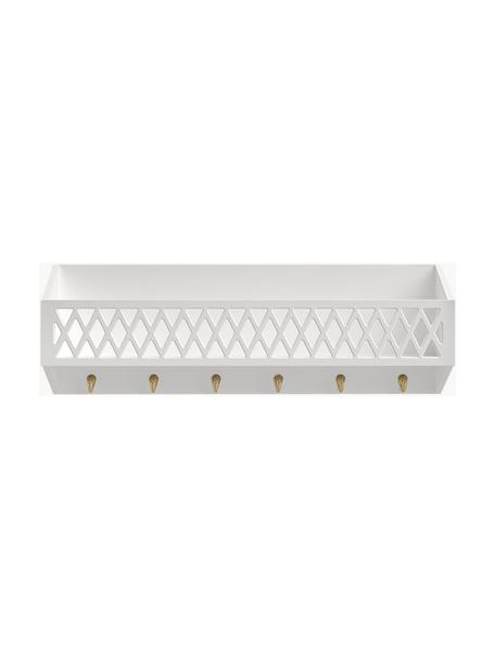Nástěnná police Harlequin, MDF deska (dřevovláknitá deska střední hustoty), certifikace FSC, Bílá, zlatá, Š 75 cm, V 25 cm