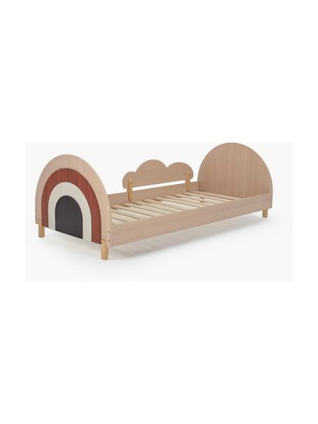 Lit pour enfant en bois avec support latéral amovible Charli, 90 x 200 cm, Contreplaqué, MDF, Bois, multicolore, larg. 90 x long. 200 cm