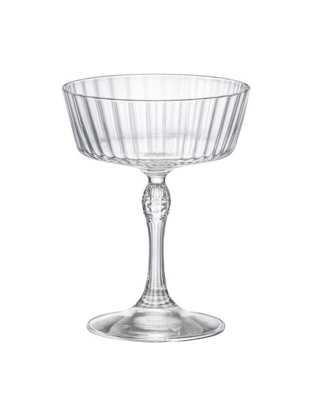 Kieliszek do szampana z ryflowaną powierzchnią America's Cocktail, 6 szt., Szkło, Transparentny, Ø 10 x W 14 cm, 280 ml