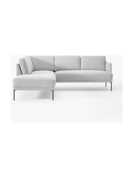 Ecksofa Fluente, Bezug: 100 % Polyester Der strap, Gestell: Massives Kiefernholz, Bir, Webstoff Hellgrau, B 221 x T 200 cm, Eckteil links