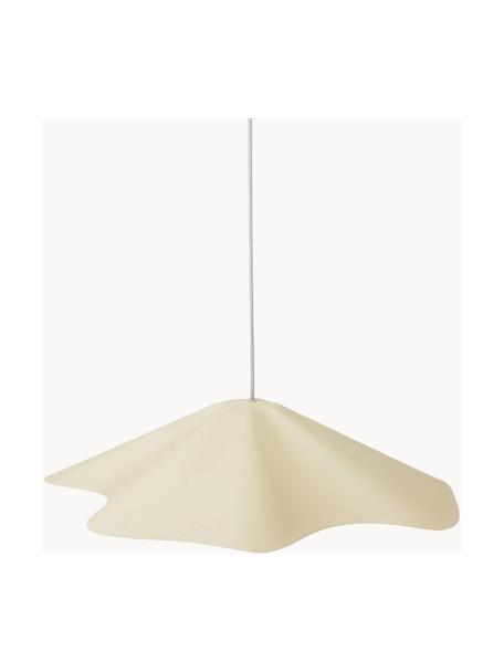 Lámpara de techo grande Skirt, Pantalla: acero con pintura en polv, Cable: cubierto en tela, Blanco crema, Ø 60 x Al 14 cm