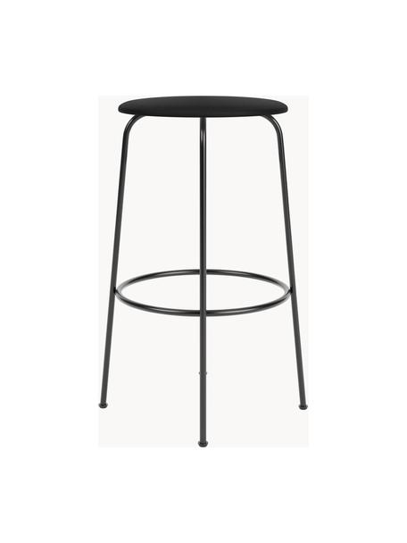 Tabouret de comptoir en cuir Afteroom, Cuir noir, cadre noir, Ø 50 x haut. 75 cm