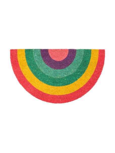 Felpudo Rainbow, Parte superior: fibras de coco, Reverso: PVC, Multicolor, An 40 x L 70 cm