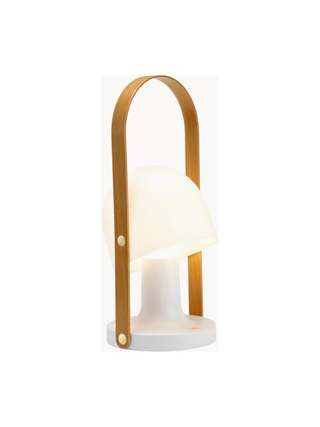 Mobilna lampa stołowa LED z funkcją przyciemniania FollowMe, Biały, drewno dębowe, Ø 19 x 44 cm