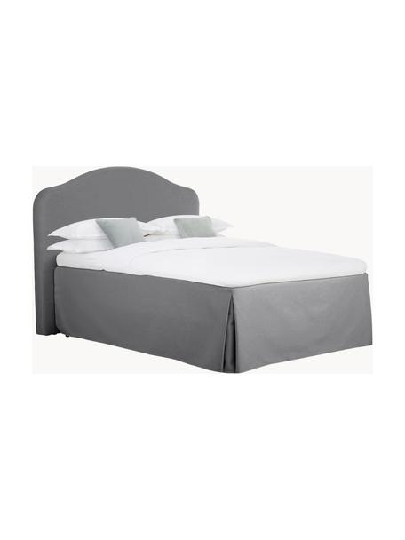 Letto boxspring premium Dahlia, Materasso: nucleo a 5 zone di molle , Piedini: legno massiccio di betull, Tessuto grigio scuro, Larg. 140 x lung. 200 cm, grado di durezza H3