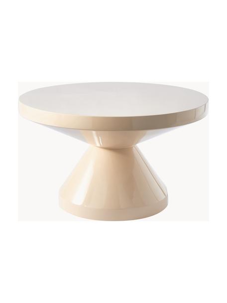 Table basse ronde Zig Zag, Plastique, laqué, Beige clair, Ø 60 cm