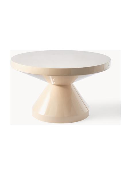 Okrúhly konferenčný stolík Zig Zag, Plast, lakovaný, Svetlobéžová, Ø 60 cm