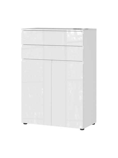 Meuble à chaussures avec 4 compartiments Ontario, Blanc, larg. 75 x haut. 108 cm