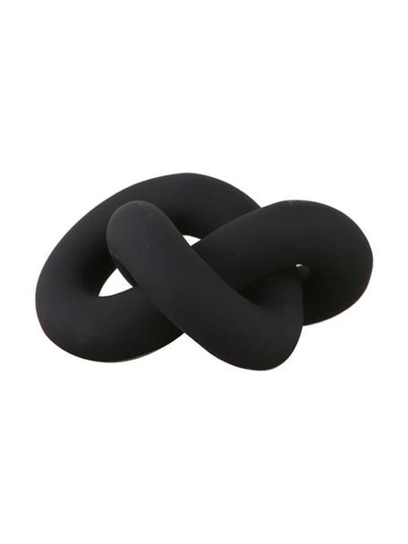 Decoratief object Knot van keramiek in zwart, Keramiek, Mat zwart, B 19 x H 9 cm