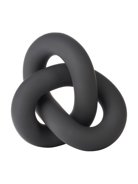 Deko-Objekt Knot aus Keramik in Schwarz, Keramik, Schwarz, matt, B 19 x H 9 cm
