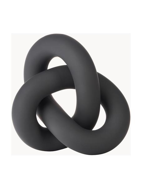 Deko-Objekt Knot aus Keramik, Keramik, Schwarz, matt, B 19 x H 9 cm