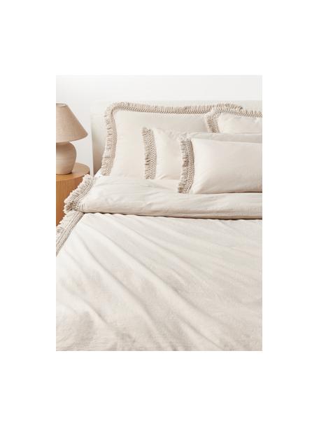 Housse de couette en coton délavé à franges Abra, 100 % coton
Densité 165 fils par pouce carré, qualité standard

La literie en coton procure une agréable sensation de douceur sur la peau, absorbe bien l'humidité et convient aux personnes allergiques

Le matériau est certifié STANDARD 100 OEKO-TEX®, 10817CIT, CITEVE, Beige, larg. 140 x long. 200 cm