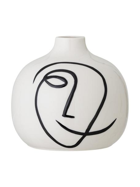 Vase Norma aus Steingut, Steingut, Weiß, Ø 15 x H 14 cm