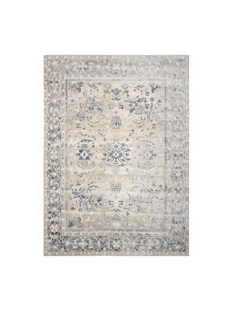 Vintage koberec Malta, 90% polypropylén, 10% ženilka, Slonovinová kosť, modrá, Š 120 x D 170 cm (veľkosť S)