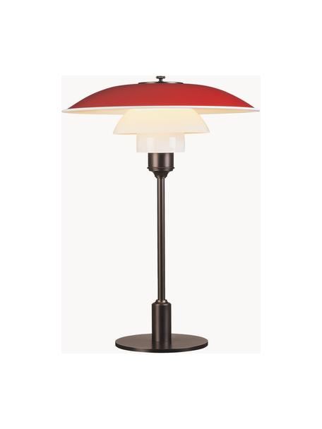 Große Tischlampe PH 3½-2½, mundgeblasen, Lampenschirm: Aluminium, beschichtet, O, Rot, Kupfer, Ø 33 x H 45 cm