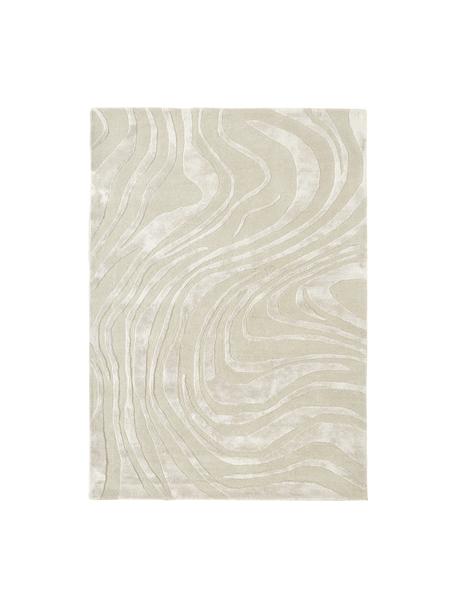 Ručně všívaný koberec s krátkým vlasem a strukturovaným povrchem Winola, Béžová, bílá, Š 80 cm, D 150 cm (velikost XS)
