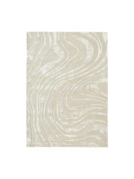 Ręcznie tuftowany dywan z krótkim włosiem z wypukłą strukturą Winola, Beżowy, biały, S 80 x D 150 cm (Rozmiar XS)