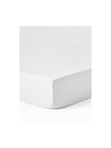 Lenzuolo con angoli topper in raso di cotone Comfort, Bianco, Larg. 200 x Prof. 200, Alt. 15 cm