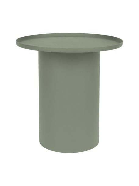 Okrúhly kovový pomocný stolík Sverre, Kov s práškovým náterom, Kaki, matná, Ø 46 x V 45 cm