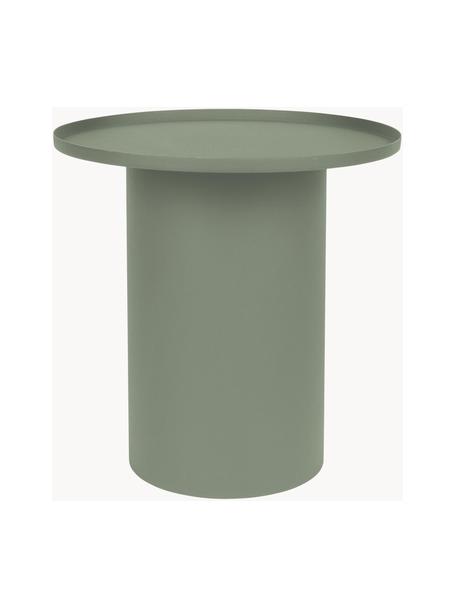 Tavolino rotondo in metallo Sverre, Metallo verniciato a polvere, Verde salvia opaco, Ø 46 x Alt. 45 cm