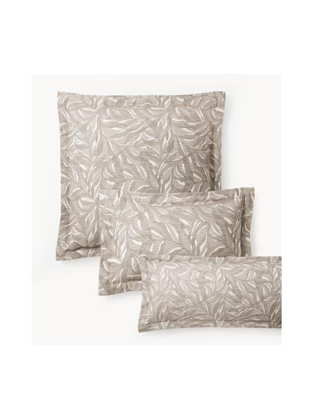 Poszewka na poduszkę z bawełny i lnu Amita, Taupe, S 40 x D 80 cm